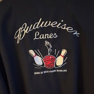 Budweiser Bowling Shirt XXL.  Retro style with striking red and black colors.